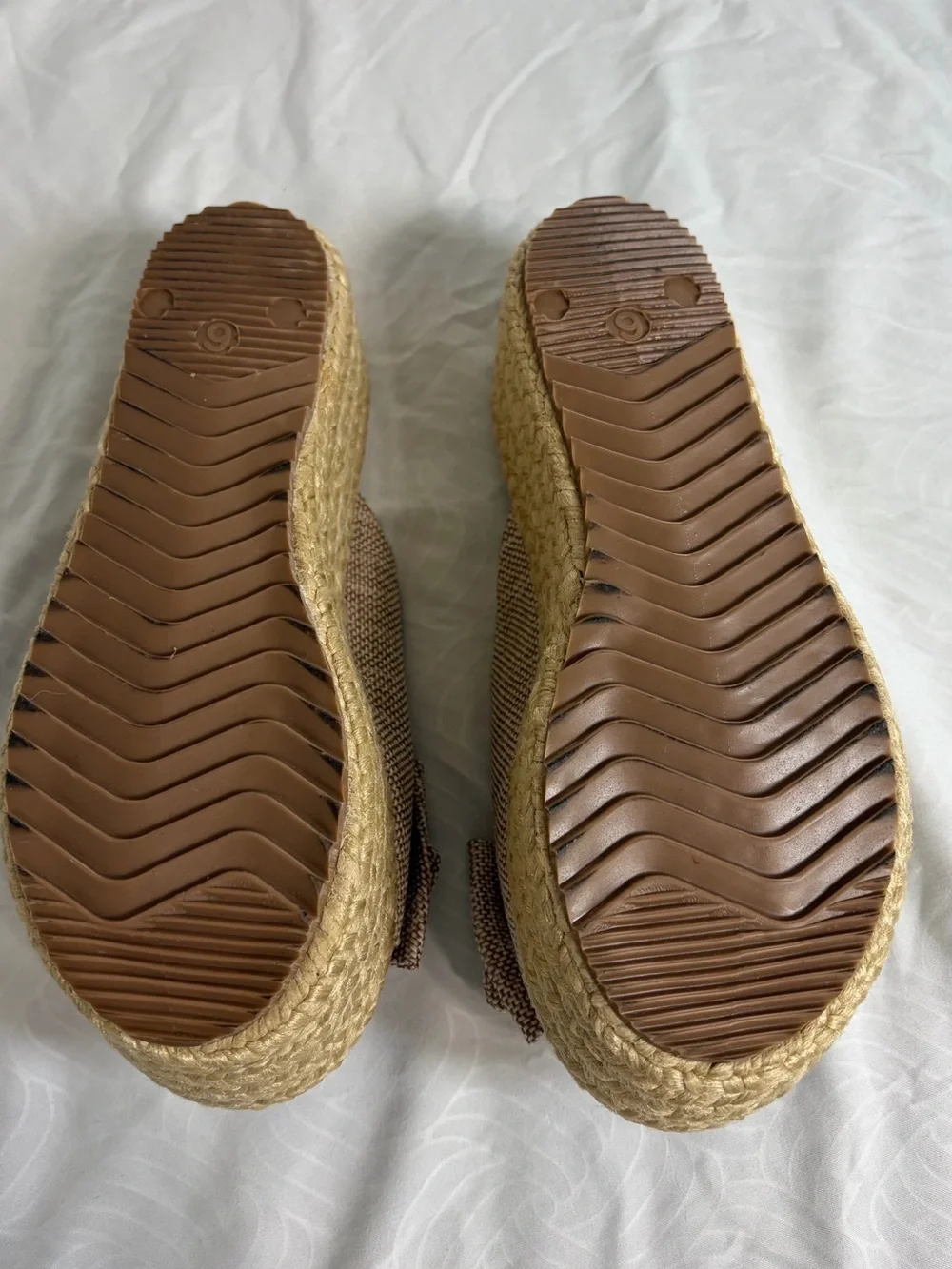 Beige Bow Espadrille Platform Slip-On for Women